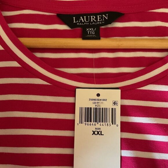 NWT RALPH LAUREN STRIPED TIE-FRONT JERSEY WOMAN DRESS NEW WITH TAG SIZE US XXL - Picture 10 of 12